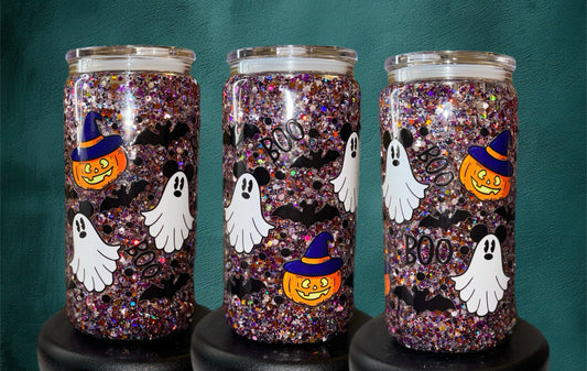 16oz Glitter globe tumbler