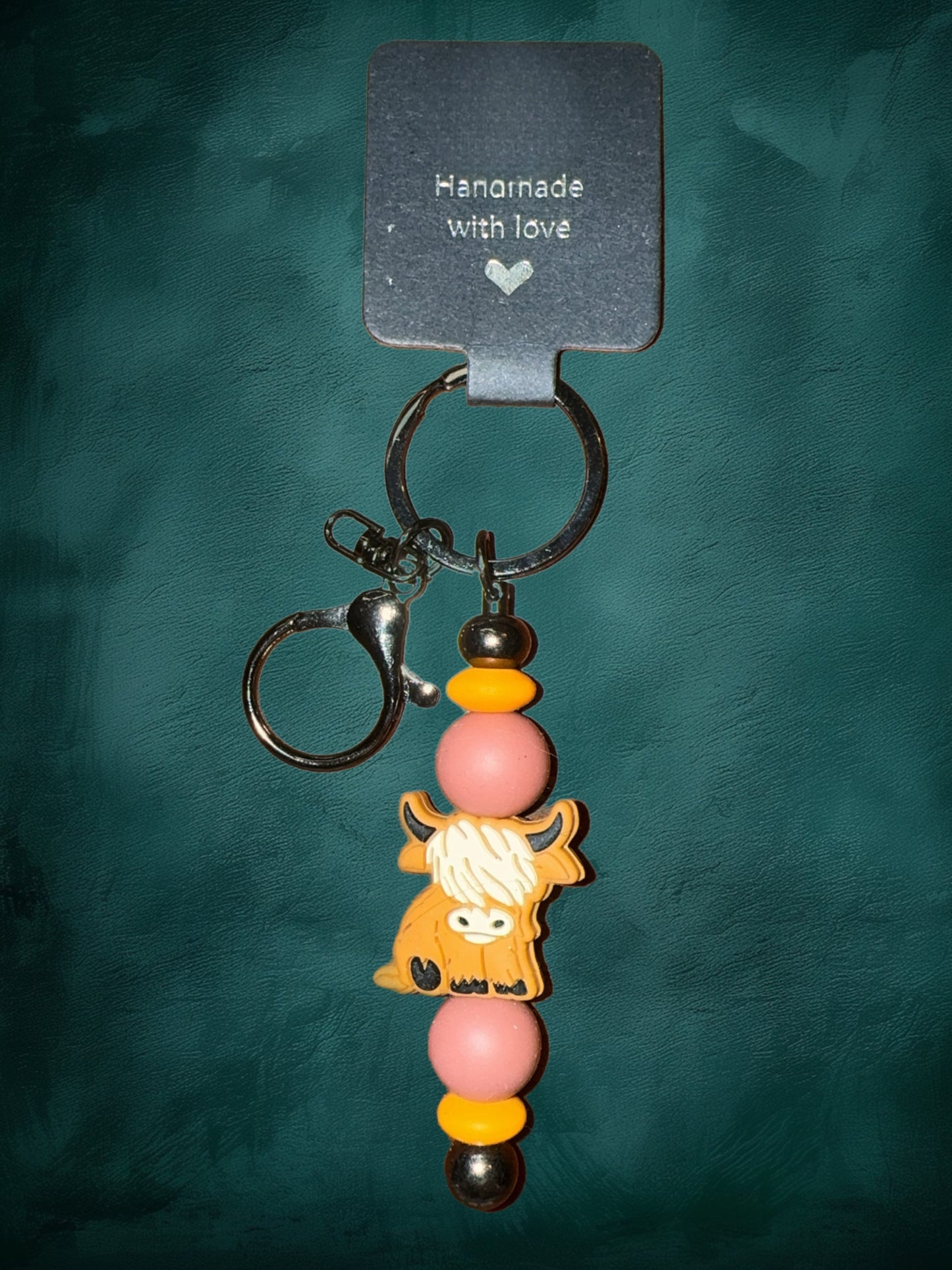 Highland cow keychain