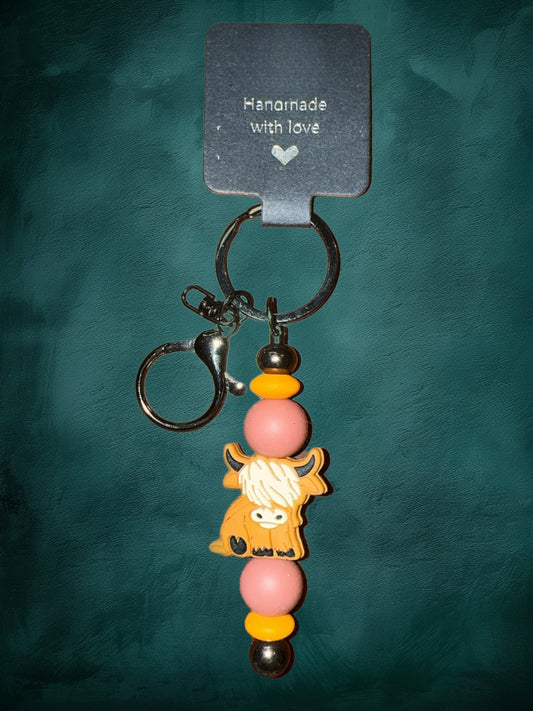 Highland cow keychain