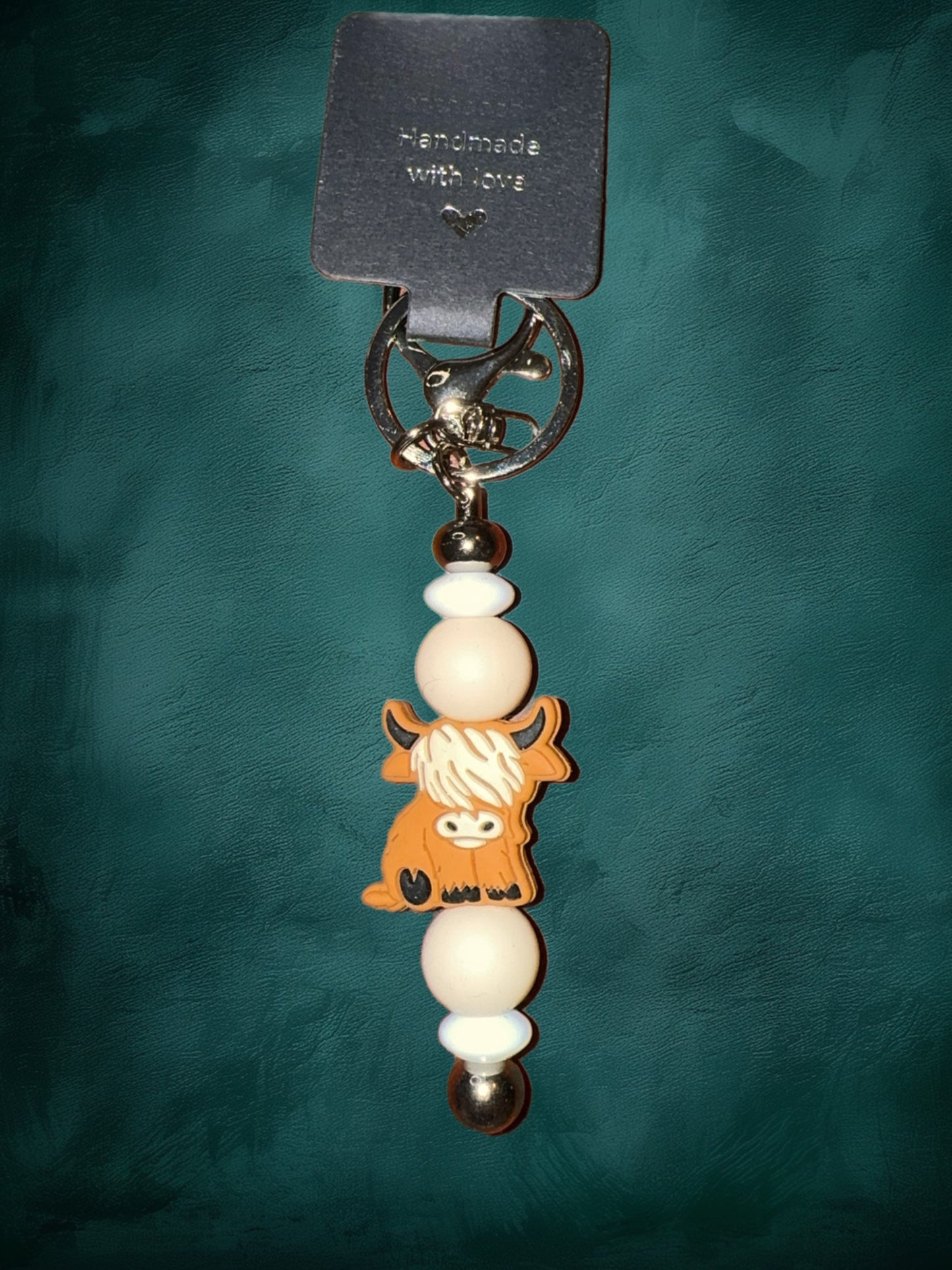 Highland cow keychain