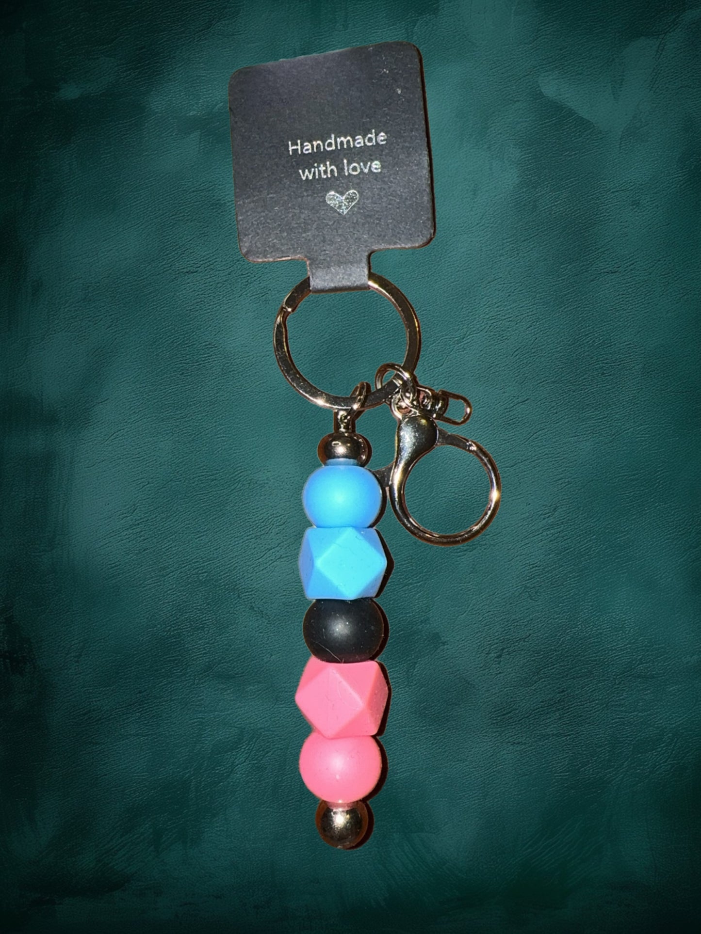 Blue,black,pink keychain