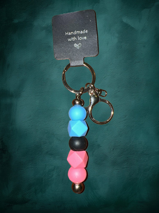 Blue,black,pink keychain