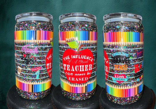 Teacher glitter globe